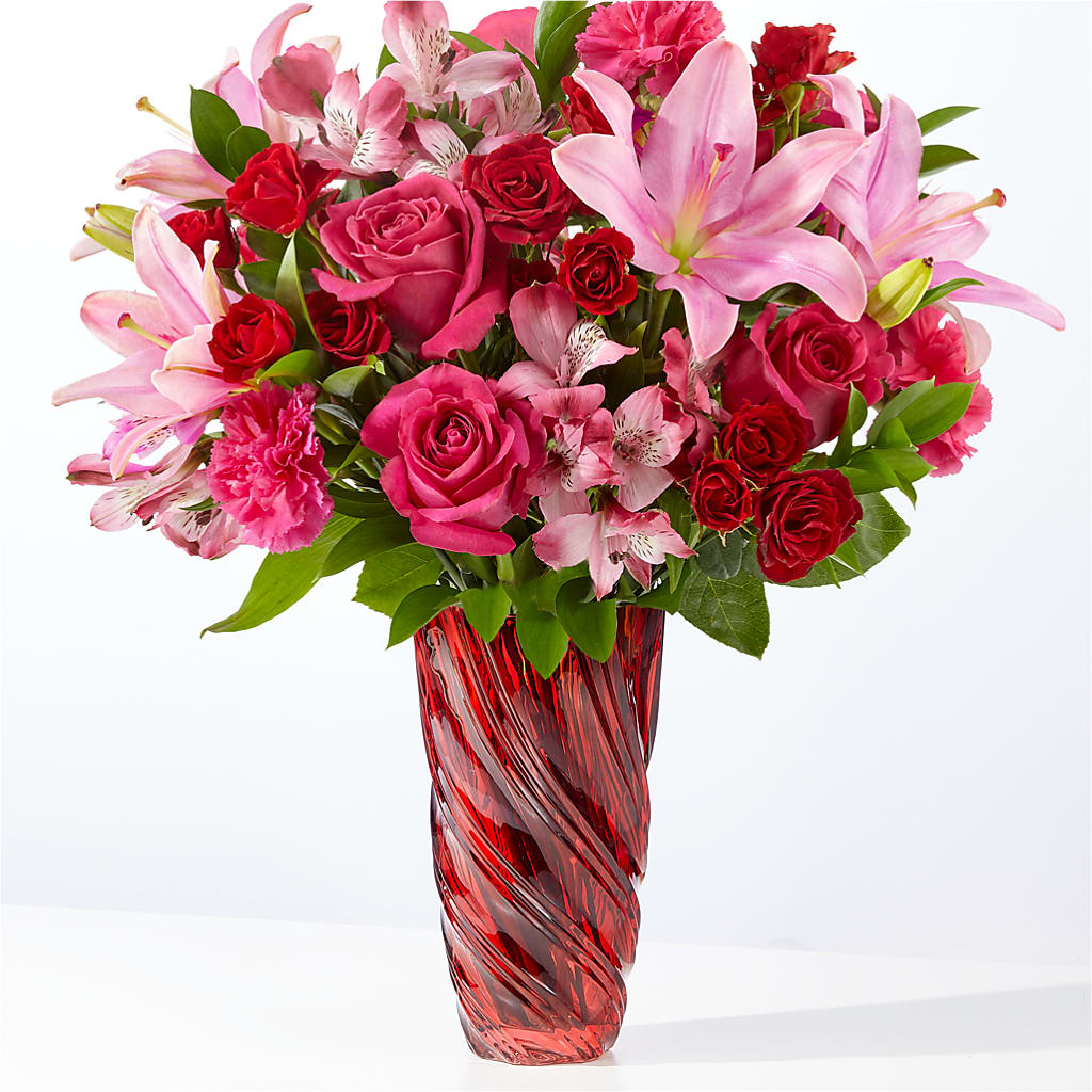 In Love Bouquet with Luxe Swirl Vase – BO'S ACCENT FLOWERS, Middlesboro KY