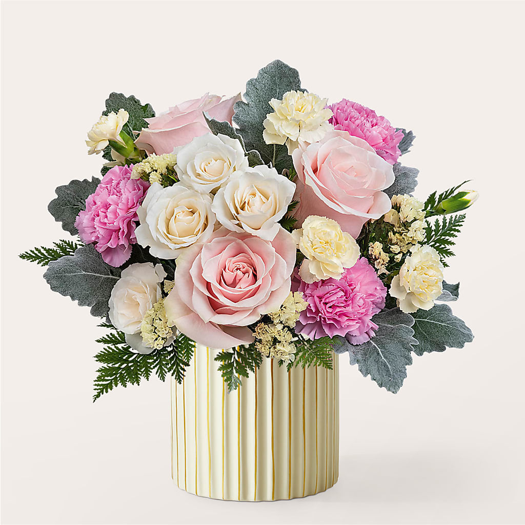 Blissful Moments Bouquet with Ivory Vase – BO'S ACCENT FLOWERS, Middlesboro KY