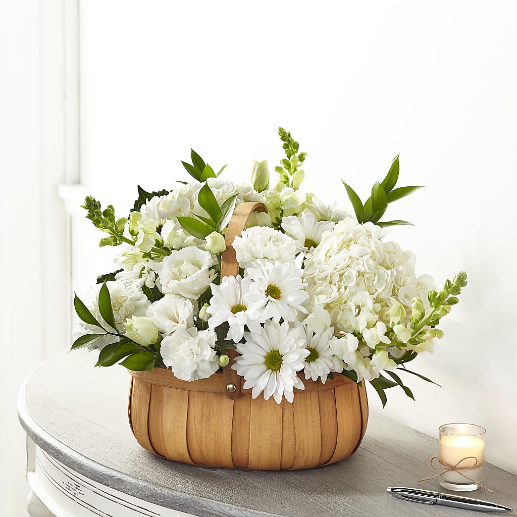 Pure Ivory Basket – BO'S ACCENT FLOWERS, Middlesboro KY