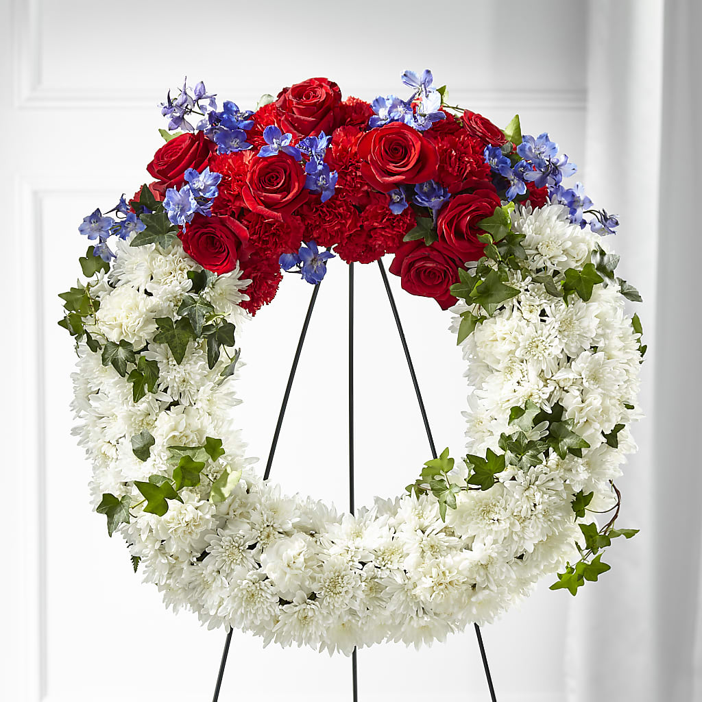 Patriotic Passion Wreath – BO'S ACCENT FLOWERS, Middlesboro KY