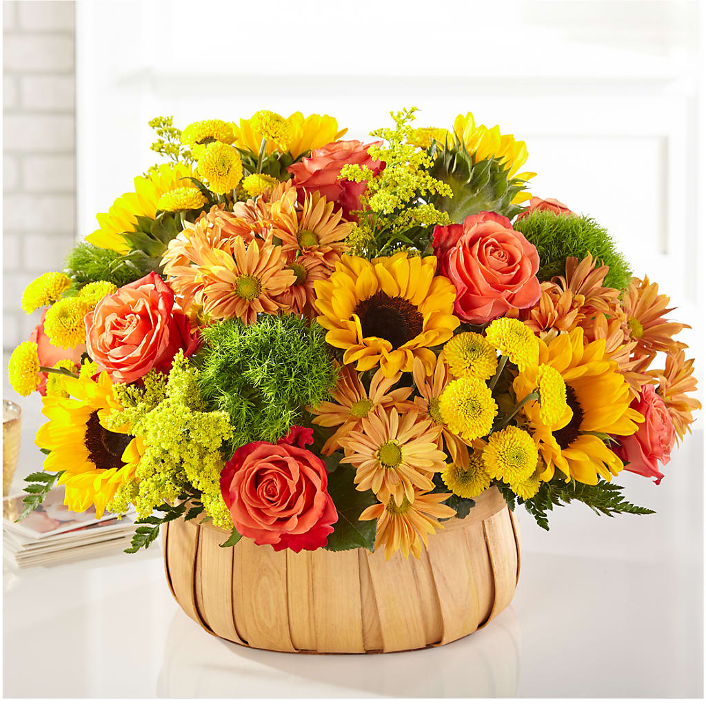 Harvest Sunflower Basket – BO'S ACCENT FLOWERS, Middlesboro KY