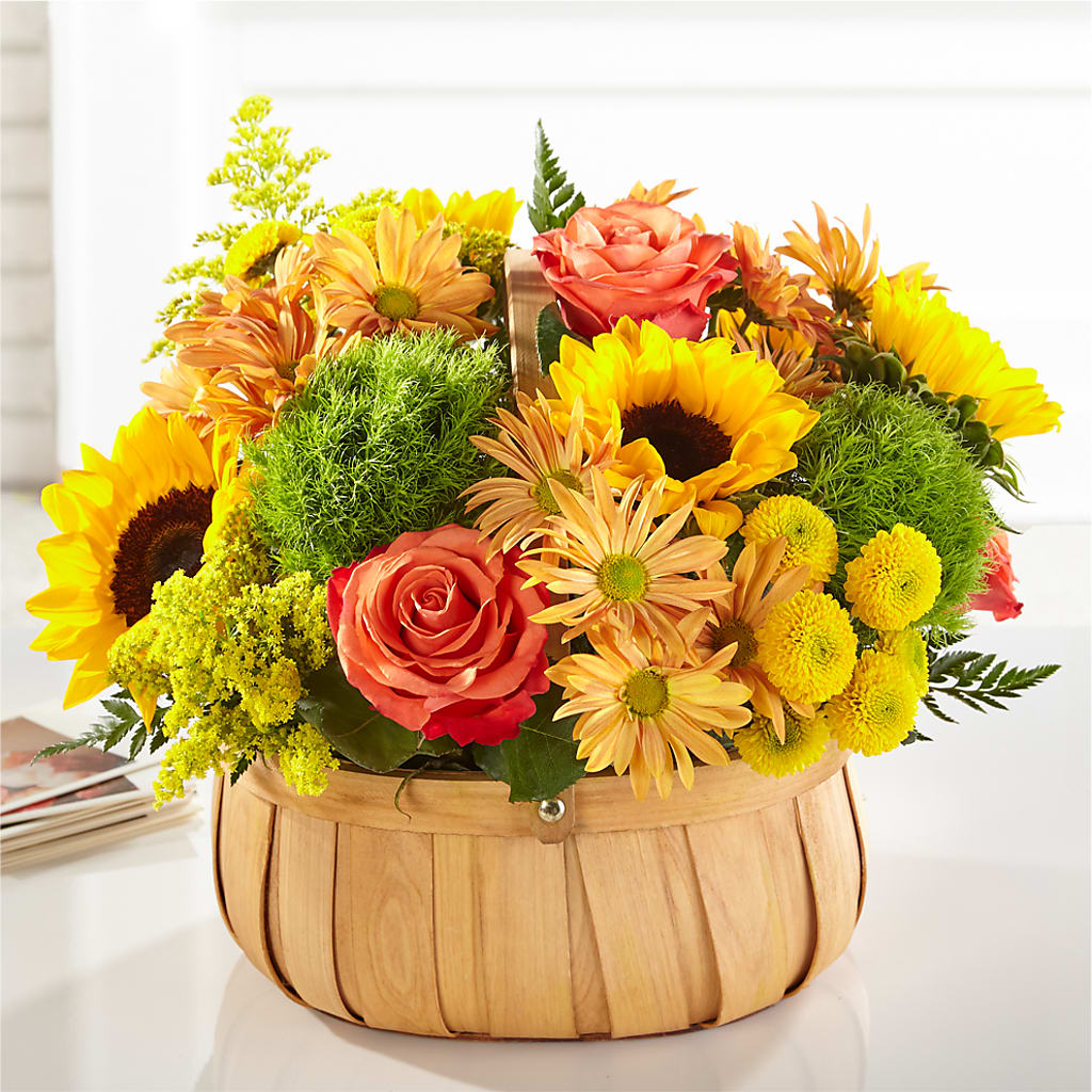 Harvest Sunflower Basket – BO'S ACCENT FLOWERS, Middlesboro KY