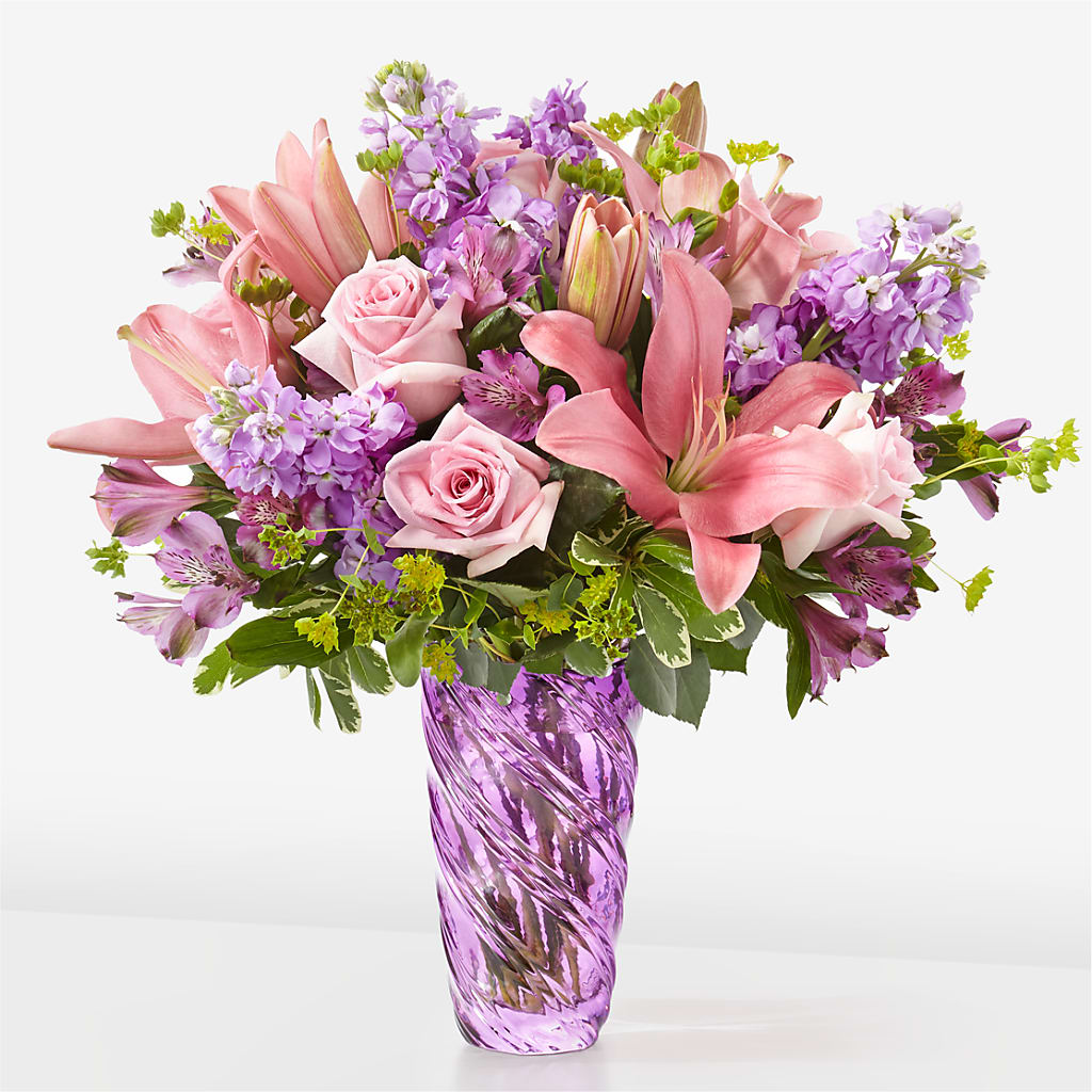 Precious Petals Bouquet with Luxe Swirl Vase – BO'S ACCENT FLOWERS, Middlesboro KY