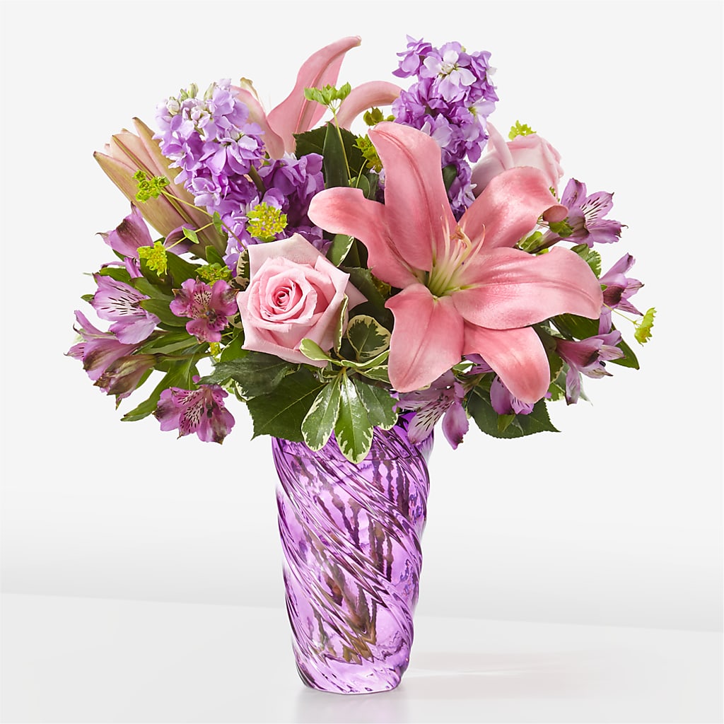Precious Petals Bouquet with Luxe Swirl Vase – BO'S ACCENT FLOWERS, Middlesboro KY