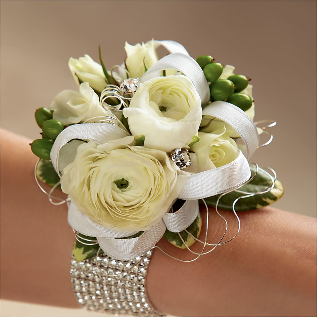 White Wedding Corsage – BO'S ACCENT FLOWERS, Middlesboro KY