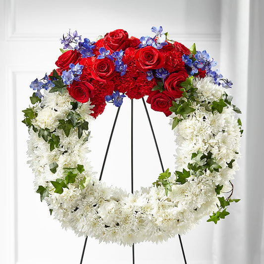 Patriotic Passion Wreath – BO'S ACCENT FLOWERS, Middlesboro KY