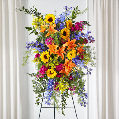 Sunlit Memories Standing Spray (Standard) – BO'S ACCENT FLOWERS, Middlesboro KY