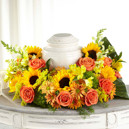 Faithful Sunflower Cremation Adornment – BO'S ACCENT FLOWERS, Middlesboro KY