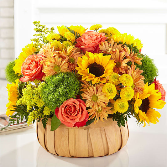 Harvest Sunflower Basket – BO'S ACCENT FLOWERS, Middlesboro KY