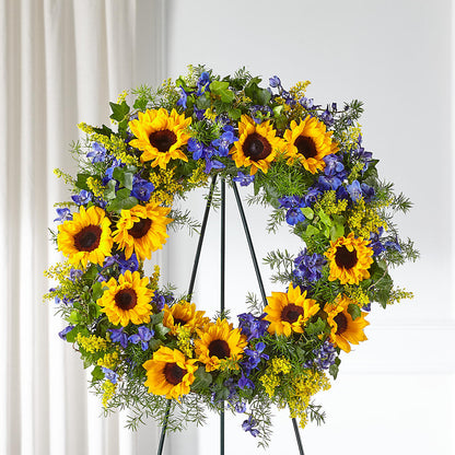 Bright Rays Wreath – BO'S ACCENT FLOWERS, Middlesboro KY