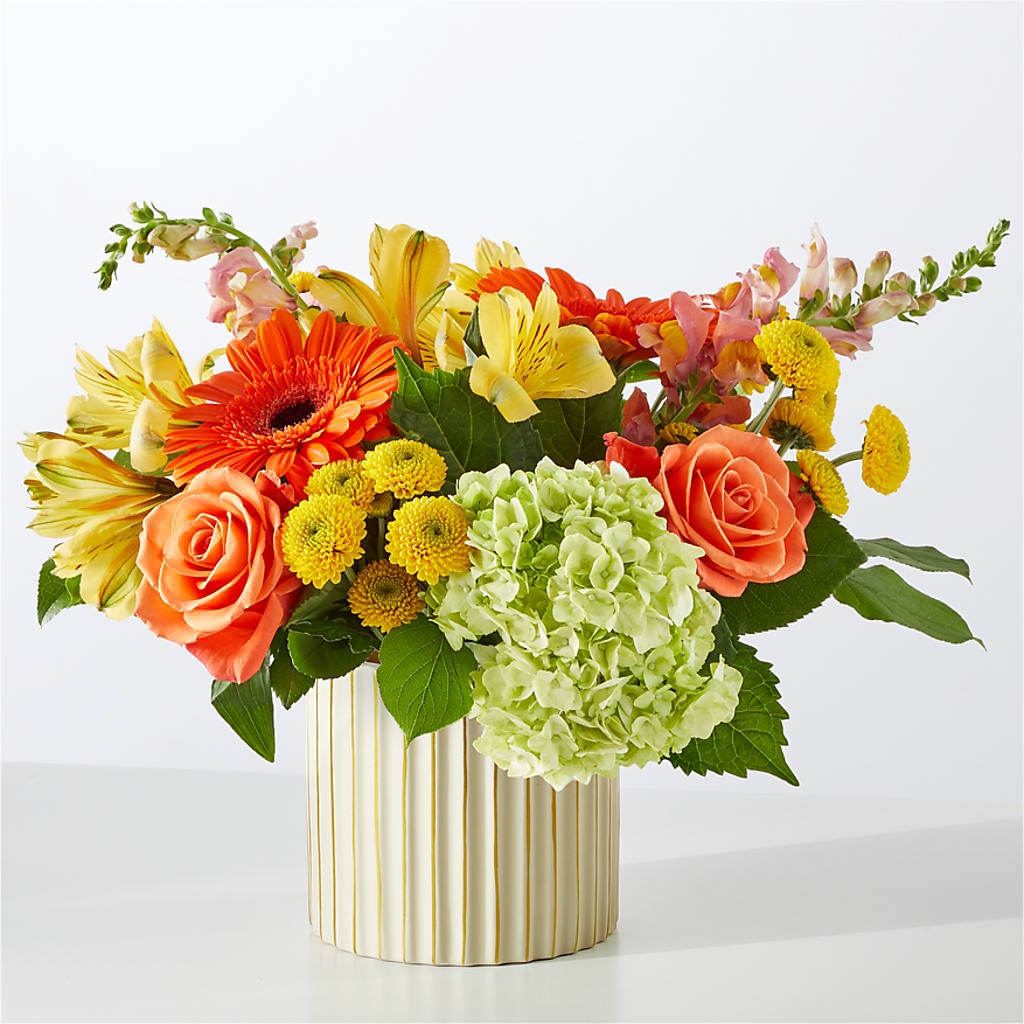 Autumn Sunshine Bouquet with Ivory Vase – BO'S ACCENT FLOWERS, Middlesboro KY