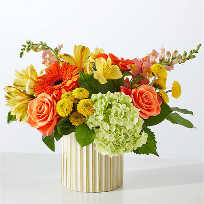 Autumn Sunshine Bouquet with Ivory Vase – BO'S ACCENT FLOWERS, Middlesboro KY