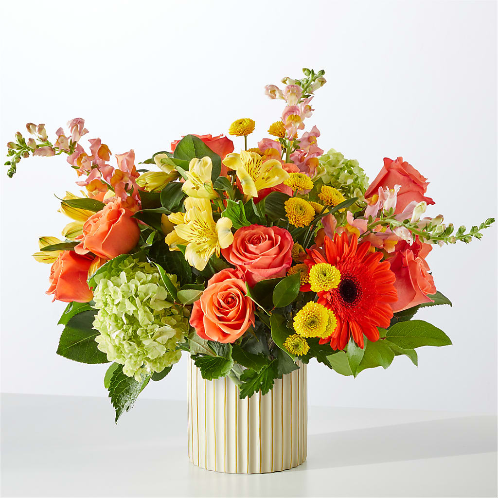Autumn Sunshine Bouquet with Ivory Vase – BO'S ACCENT FLOWERS, Middlesboro KY