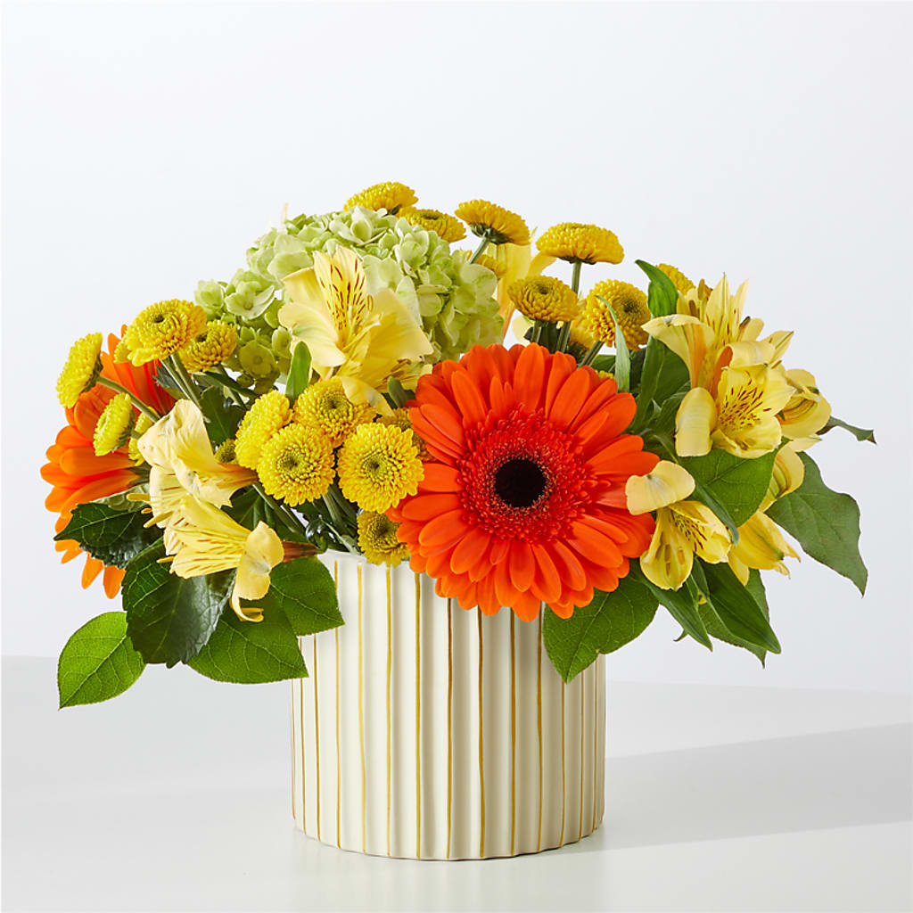 Autumn Sunshine Bouquet with Ivory Vase – BO'S ACCENT FLOWERS, Middlesboro KY