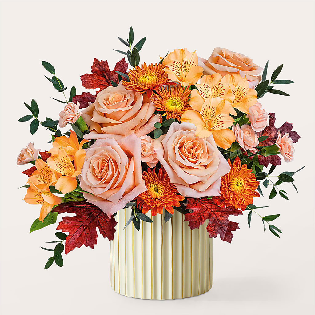 Spiced Latte Bouquet with Ivory Vase – BO'S ACCENT FLOWERS, Middlesboro KY