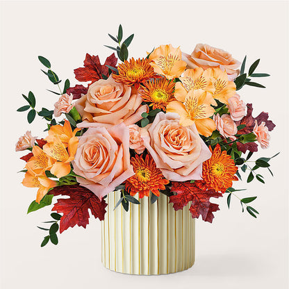 Spiced Latte Bouquet with Ivory Vase – BO'S ACCENT FLOWERS, Middlesboro KY