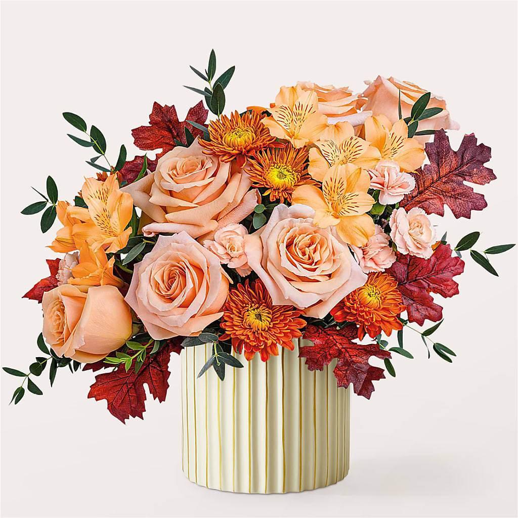 Spiced Latte Bouquet with Ivory Vase – BO'S ACCENT FLOWERS, Middlesboro KY