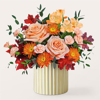 Spiced Latte Bouquet with Ivory Vase – BO'S ACCENT FLOWERS, Middlesboro KY