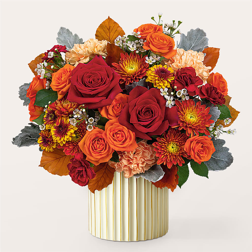 Merlot Bouquet with Ivory Vase – BO'S ACCENT FLOWERS, Middlesboro KY