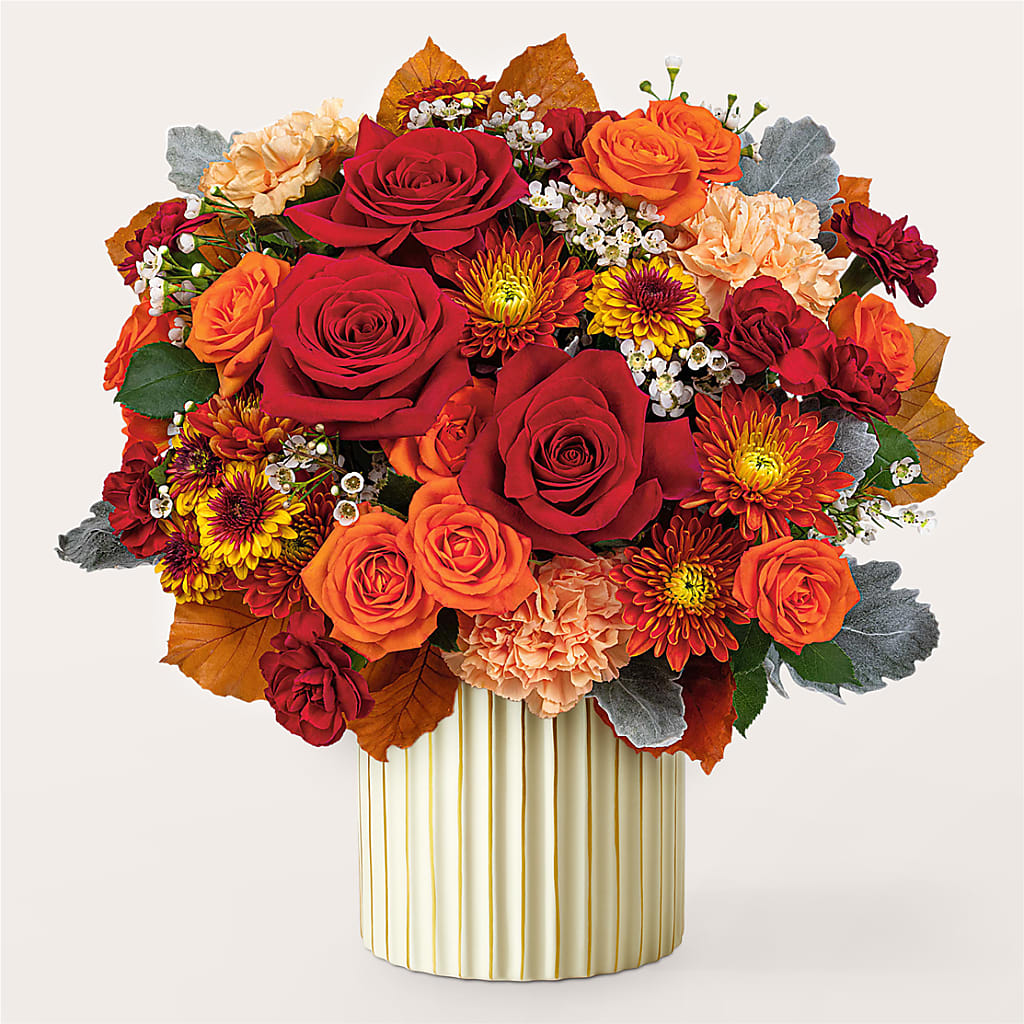 Merlot Bouquet with Ivory Vase – BO'S ACCENT FLOWERS, Middlesboro KY