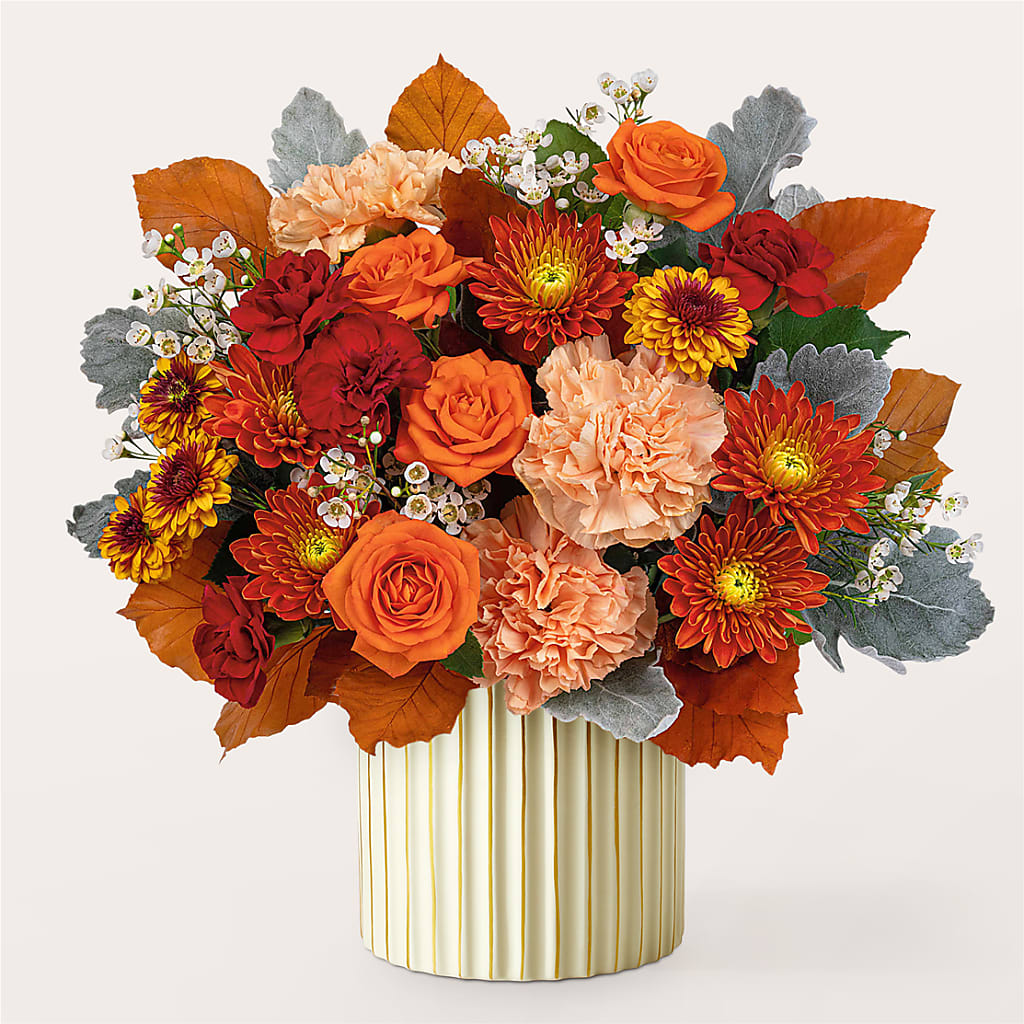 Merlot Bouquet with Ivory Vase – BO'S ACCENT FLOWERS, Middlesboro KY